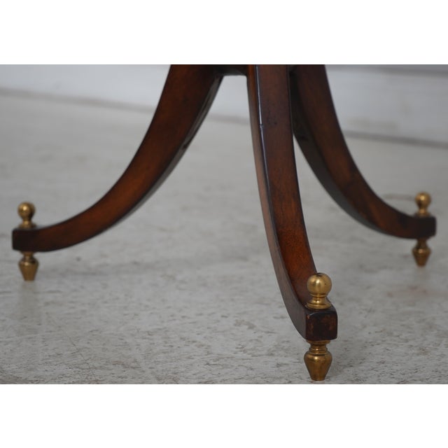 Animal Skin Theodore Alexander Leather Top Round End Table For Sale - Image 7 of 13