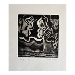 Annette Robyns Signed Original Etching 1960s Vintage Modernist Art