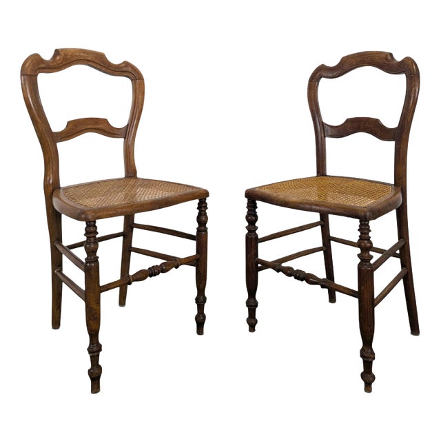 Antique Bedroom Chairs in Wood, 1800s, Set of 2 For Sale