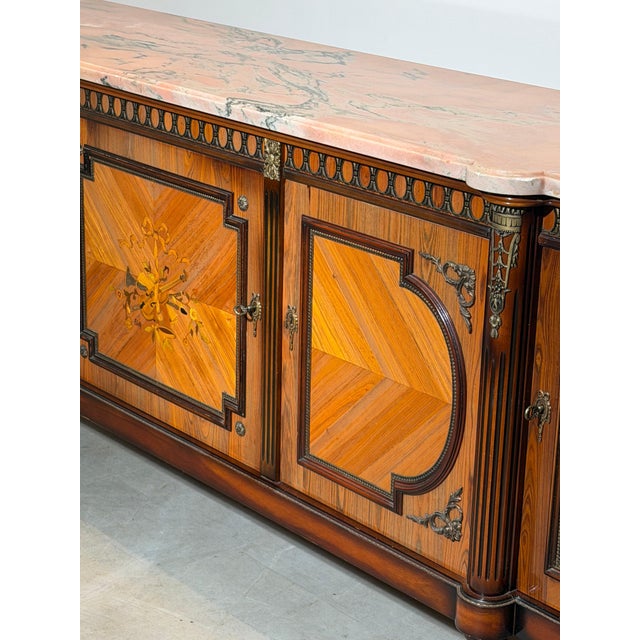 Louis XVI Sideboard with Pink Marble Top by JP Ehalt For Sale - Image 6 of 9