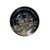 9" Oriental Black Glaze Porcelain Flat Bowl Golden Flower Graphic For Sale - Image 4 of 7