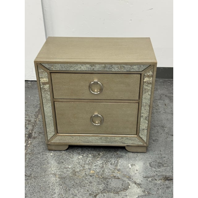 Champagne Z Gallerie Farrah Two Drawer Nightstand For Sale - Image 8 of 12