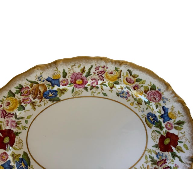 Queen Anne Vintage Hammersley "Queen Anne" Bone China 13.5" Oval Serving Platter Made in England 1940s-1950s For Sale - Image 3 of 7