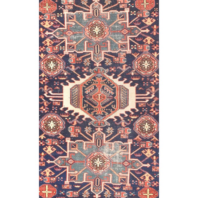 Persian Antique Rust Karajeh Persian Area Rug For Sale - Image 3 of 4