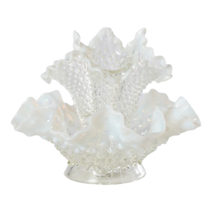 Blue Opalescent Hobnail Epergné by Fenton
