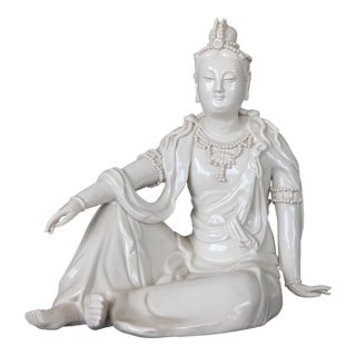 Vintage Guan Yin Figurine in Porcelain Numbered For Sale