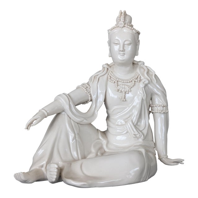 Vintage Guan Yin Figurine in Porcelain Numbered For Sale