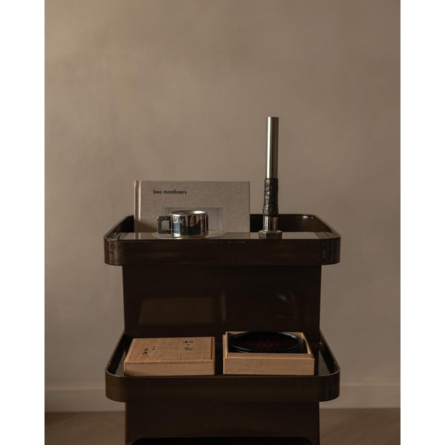 Vintage Space Age Brown Serving Trolley by Marc Held for Prisunic, 1970s For Sale - Image 4 of 12