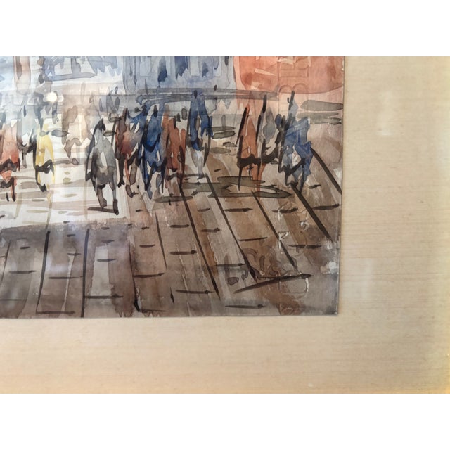 Charming watercolor depicting Piazzo San Marco rendered in a loose atmospheric style with architectural details and...