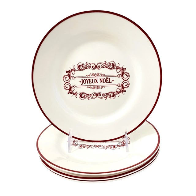Joyeux Noël Dessert Plates. Set of Four Chairish