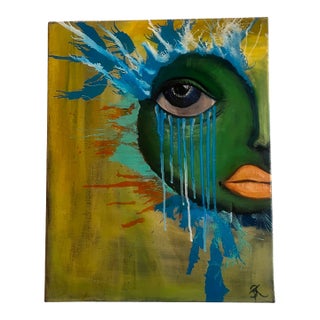 2020s "Tears Spoken" Original Acrylic on Canvas by RacquelJ For Sale
