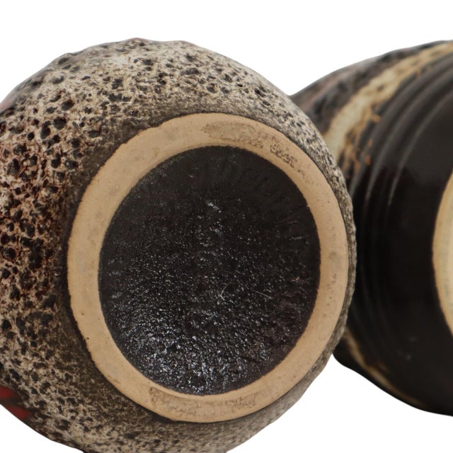 West German Fat Lava Pottery Vases from Bay Keramik, 1960s, Set of 3 For Sale - Image 11 of 14