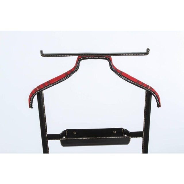 Jacques Adnet Valet Leather Wrapped With Original Tartan Plaid For Sale In Palm Springs - Image 6 of 17