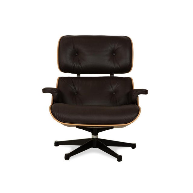 Lounge Chairs and Ottomans in Dark Brown Leather by Charles & Ray Eames for Vitra, Set of 4 For Sale - Image 15 of 18