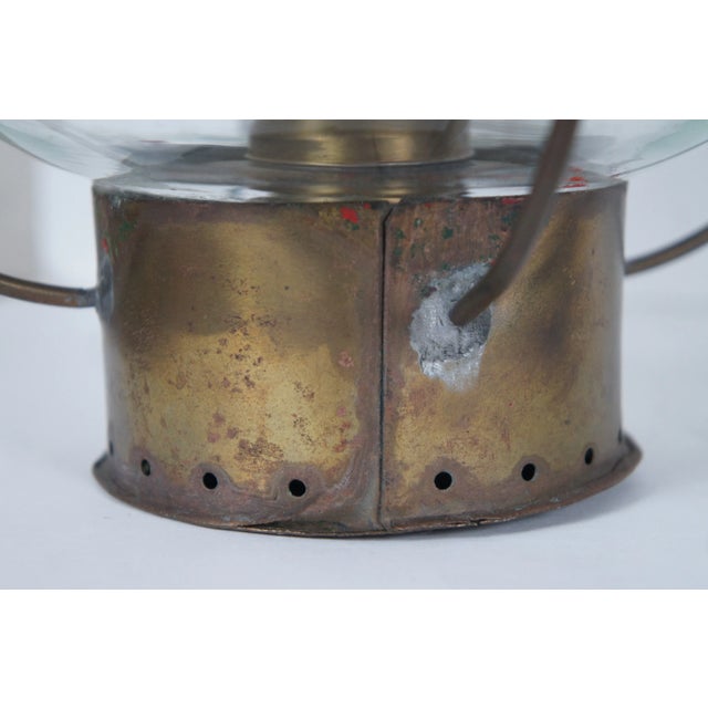 Brass Antique Sherwood & Wedge British Nautical Maritime Brass Onion Ship Oil Lanterns - a Pair For Sale - Image 8 of 12