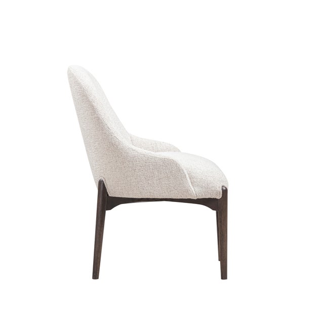 Boho Chic Glendale Stone White Performance Chenille Dining Chair For Sale - Image 3 of 9