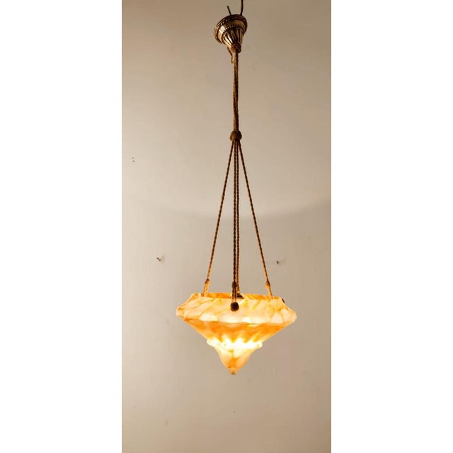 Murano Glass Suspension with Silk Rope Cables, in Good conditions. Designed 1960 to 1969 Up to 250V (Europe/UK...