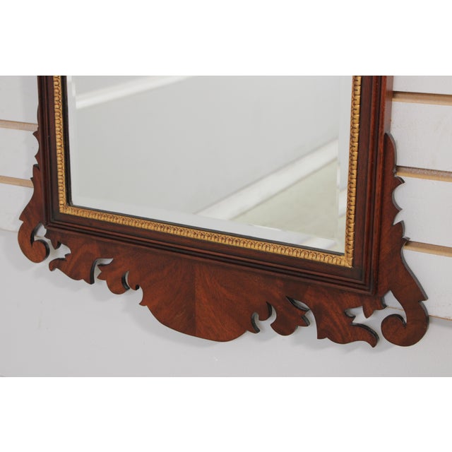 1990s Henkel Harris Mahogany Chippendale Style Mirror For Sale - Image 5 of 16