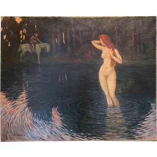 Walter Einbeck, Nude Nymph, Oil on Canvas Painting, Early 20th Century For Sale