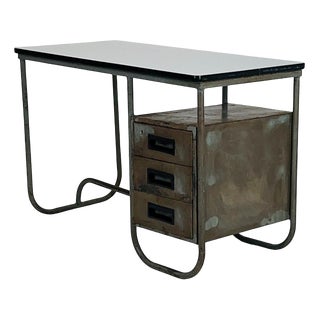 Industrial Bauhaus Tubular Steel Desk from Vichr & Co., 1930s For Sale