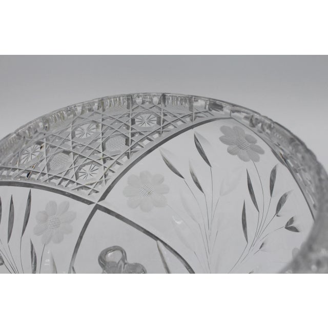 Circa 1900 American Brilliant Cut Glass Footed Rose Bowl For Sale - Image 4 of 8