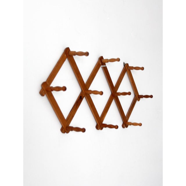 Vintage Wooden Accordion Peg Rack For Sale - Image 13 of 15