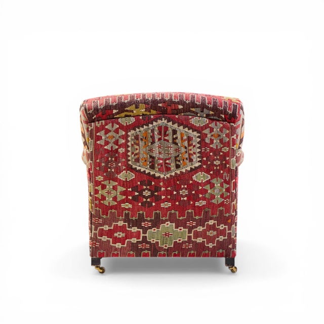 George Smith Kilim Lounge Chairs - Pair With Ottoman For Sale - Image 9 of 13