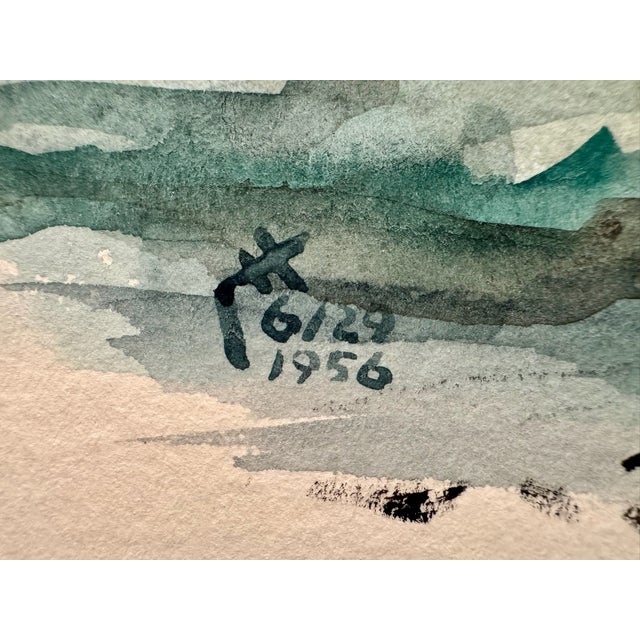 Henry Emil Salloch Original Watercolor on Paper Offshore Light, 1956. For Sale - Image 4 of 6