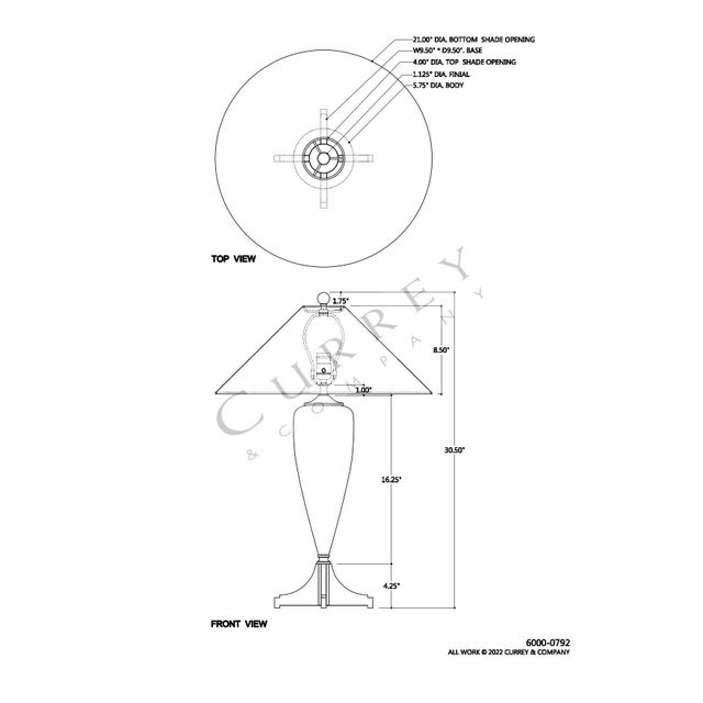 2020s Currey & Company Hastings Table Lamp For Sale - Image 5 of 6