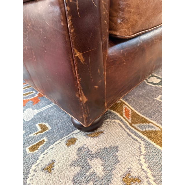 Restoration Hardware Lancaster Brompton Leather Sofa For Sale - Image 9 of 12