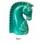 Mid-Century Modern Pair of Art Deco Style Turquoise Ceramic Horse Bookends, 10” Sculptural Figures For Sale - Image 3 of 12