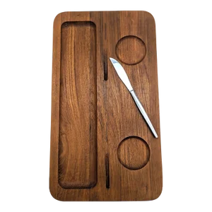 1970s Kalmar Teak Wood Cheese Charcuterie and Snack Tray
