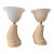 Vintage Postmodern White Sculptural Spiral Table Lamps With Frosted Glass Shades – Pair For Sale
