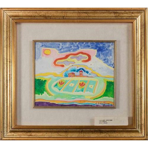 Luciano Schifano, Landscape, Oil on Cardboard, 1980s For Sale - Image 4 of 4