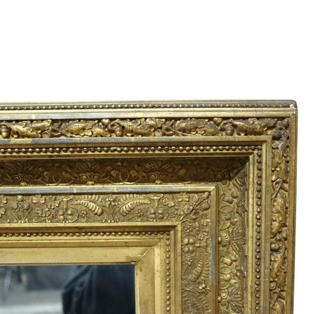Antique Gilt Wood Wall Mirror With Fern Motif C1890 For Sale - Image 6 of 9
