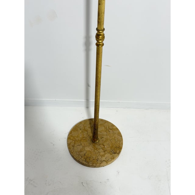 Italian Coat Stand in Gilded Metal and Marble, 1950 For Sale - Image 6 of 8