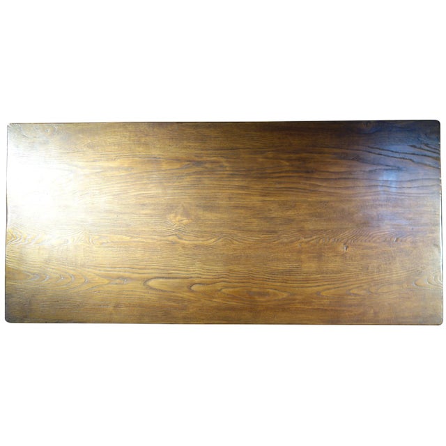 Wood Contemporary 17th Century Style Antique Reproduction Italian Chestnut Capretta Writing Desk For Sale - Image 7 of 12