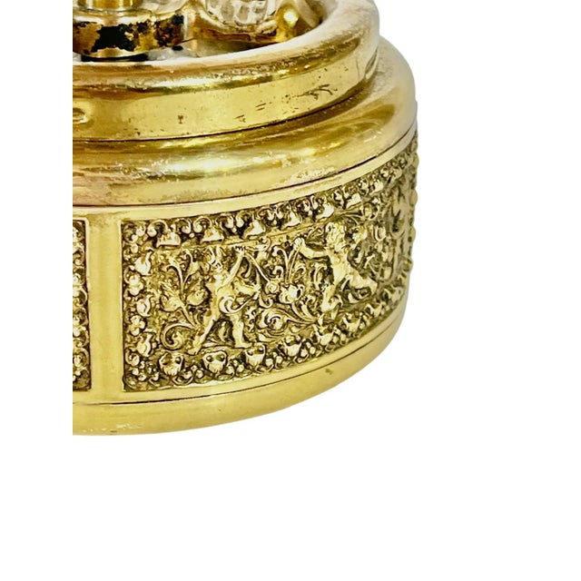 Mid 20th Century Vintage Hollywood Regency Brass Cherub Roulette Style Ashtray For Sale - Image 5 of 11
