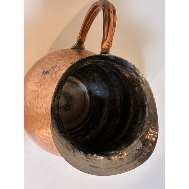 Metal Vintage Gorham Hammered Copper Water Pitcher, Made in India For Sale - Image 7 of 7