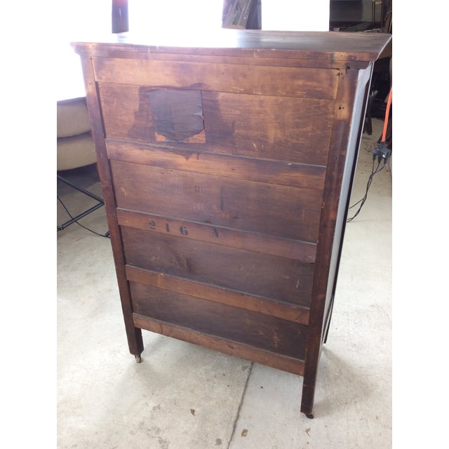 Antique Depression Era Five Drawer Chest With Turned Wood Pulls For Sale - Image 13 of 18