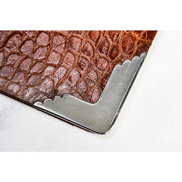 Early 20th Century Rare Asprey Antique English Leather Sterling Silver Desk Folder Document Holder Luxury For Sale - Image 5 of 16