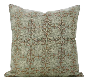 Fabdivine Throw Pillow Cover 22x22 Inch Handmade Cushion With Block Print- Chudamani