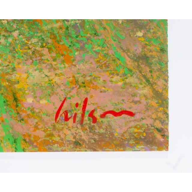 Light Pink Signed 1980s “E” Abstract Acrylic Landscape Diptych by Harry Hilson For Sale - Image 8 of 9