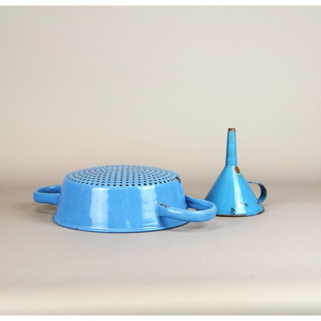 Metal Rustic Enameled Kitchen Utensils, 1950s, Set of 2 For Sale - Image 7 of 7