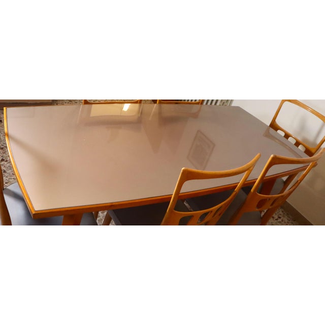 Mid-Century Modern Mid-Century Modern Table and Chairs by Vittorio Dassi, 1950s, Set of 7 For Sale - Image 3 of 18