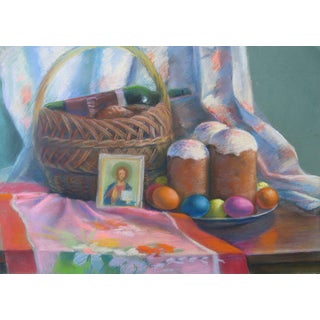 Pastel Painting on Easter Serdyuk Boris Petrovich For Sale