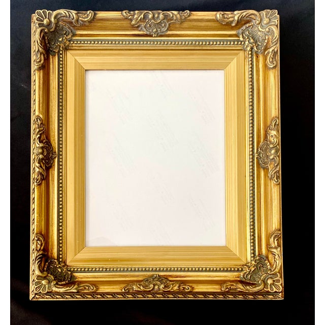 Vintage Exquistely Elgant Ornate Gold Gilt Style Wood Picture Frame - Fits 8x10 For Sale - Image 10 of 17