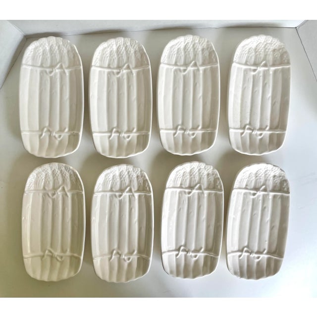 Ceramic Set of 8 Ceramic Asparagus Dishes by Taste Setter For Sale - Image 7 of 7
