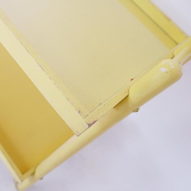 Vintage Bar Cart in Yellow Lacquered Wood For Sale - Image 4 of 15
