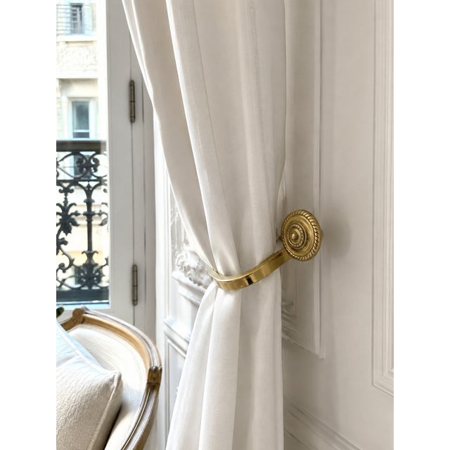 French Art Deco Brass Curtain Holdbacks, 1940s, Set of 2 For Sale - Image 3 of 9